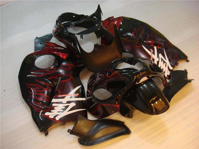96-07 Noir Rouge Flamme Suzuki GSXR 1300 Hayabusa Carénage Moto 96-07 Noir Rouge Flamme Suzuki GSXR 1300 Hayabusa Carénage Moto