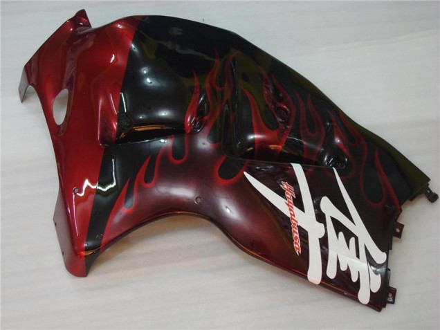 96-07 Noir Rouge Flamme Suzuki GSXR 1300 Hayabusa Carénage Moto 96-07 Noir Rouge Flamme Suzuki GSXR 1300 Hayabusa Carénage Moto