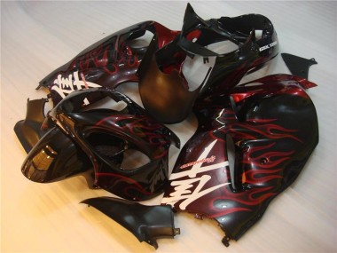 96-07 Noir Rouge Flamme Suzuki GSXR 1300 Hayabusa Carénage Moto