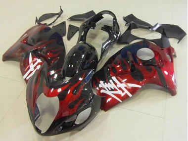 96-07 Noir Rouge Flamme Suzuki GSXR 1300 Hayabusa Carénages Moto